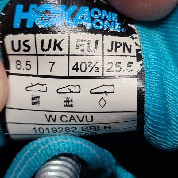 Hoka One One Cavu Running Walking Athletic Shoes Black BlueBird sz 8.5 - Picture 7 of 11